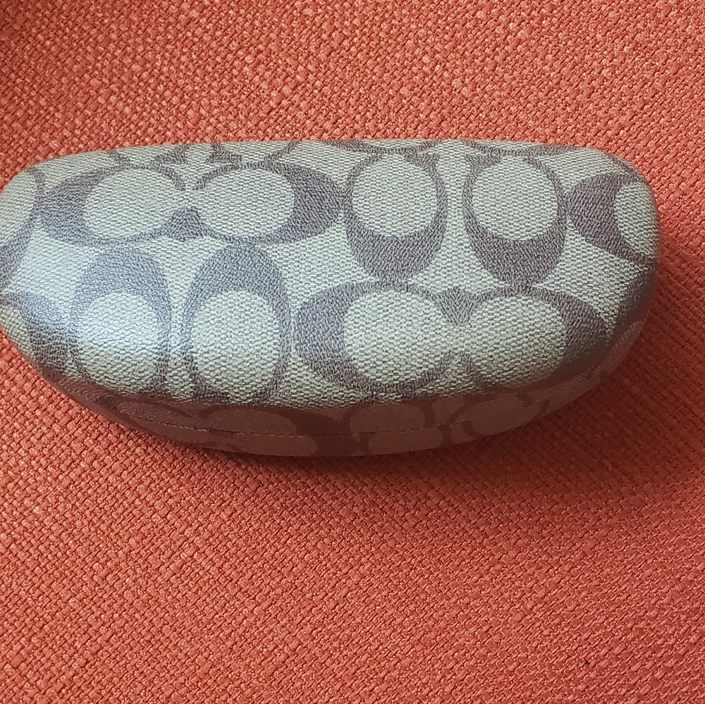 Tan and Brown Signature Coach Eye Glasses Case.  Sturdy.  Great Condition!